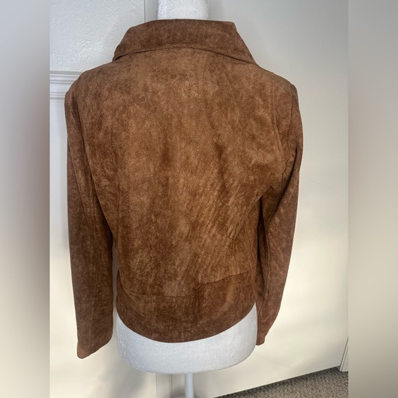 Lulu's Brown faux suede with Asymmetrical Zipper jacket size XL new with tag - Picture 6 of 12